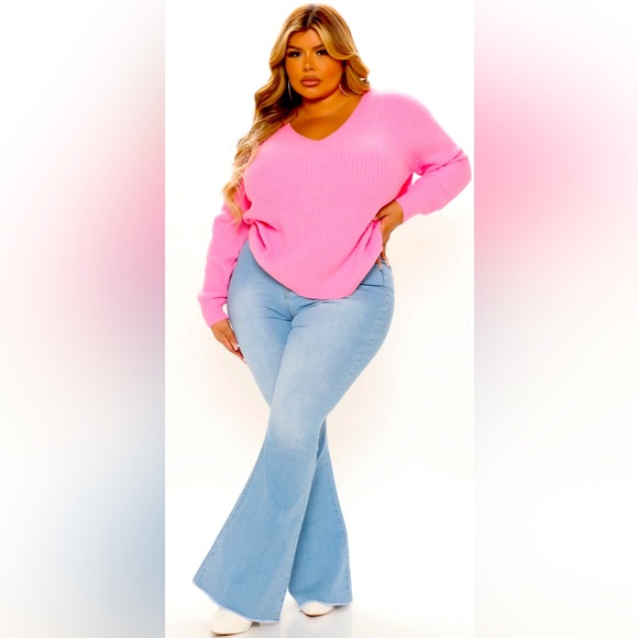 Fashion Nova Bubble Gum Pink Sweater - Picture 2 of 5